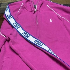 Polo by Ralph Lauren Magenta Hoodie with White and Blue Details